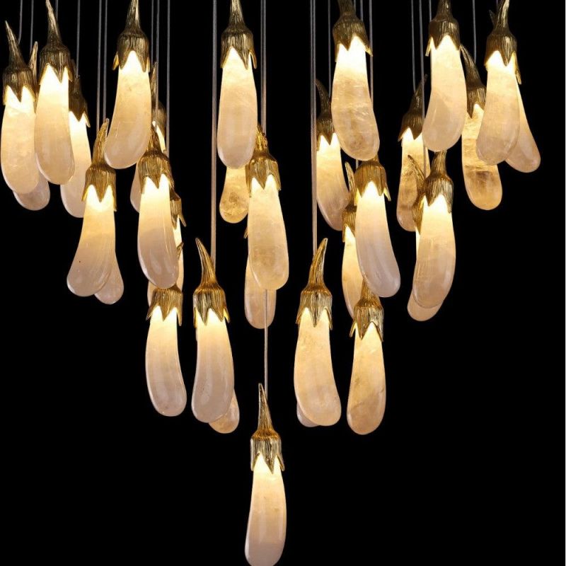 Gina Rock Crystal Eggplant Pendant Light - product detail 2