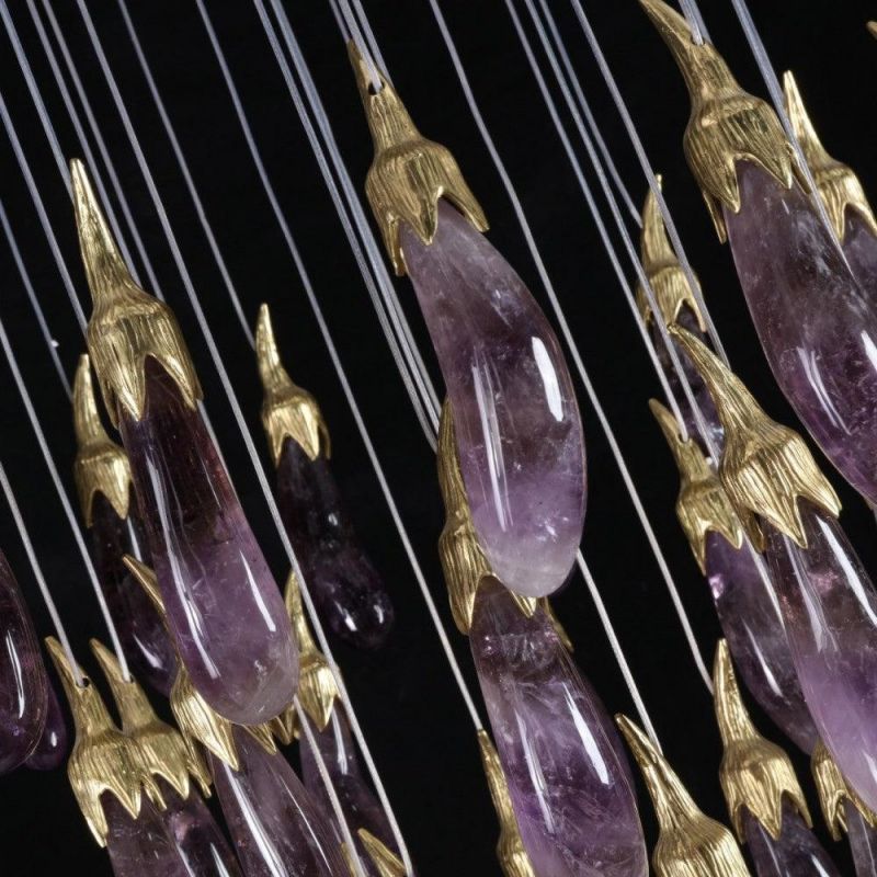 Gina Rock Crystal Eggplant Pendant Light - product detail 6