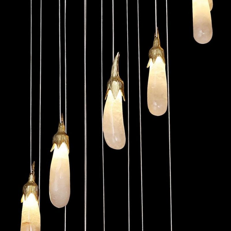 Gina Rock Crystal Eggplant Pendant Light - product detail 5