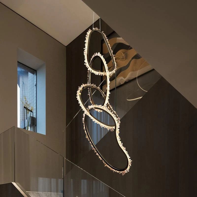 Gina Rock Crystal Irregular Round Chandelier - product detail 3