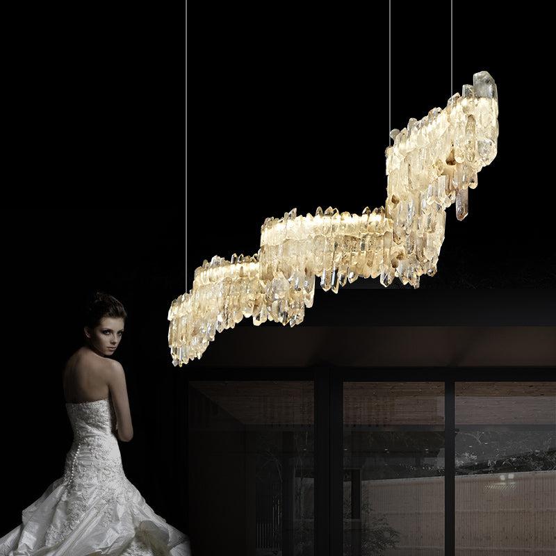 Gina Rock Crystal Linear Chandelier - product detail 3