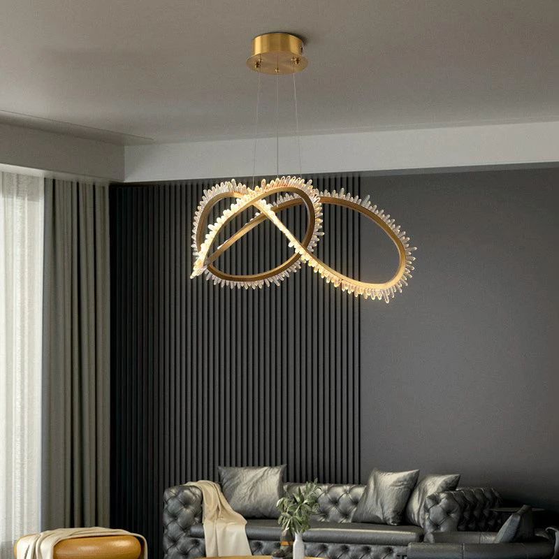 Gina Rock Crystal Möbius Ring Chandelier - product detail 7