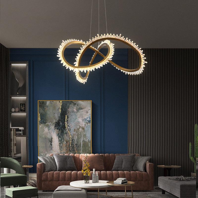 Gina Rock Crystal Möbius Ring Chandelier - product detail 4