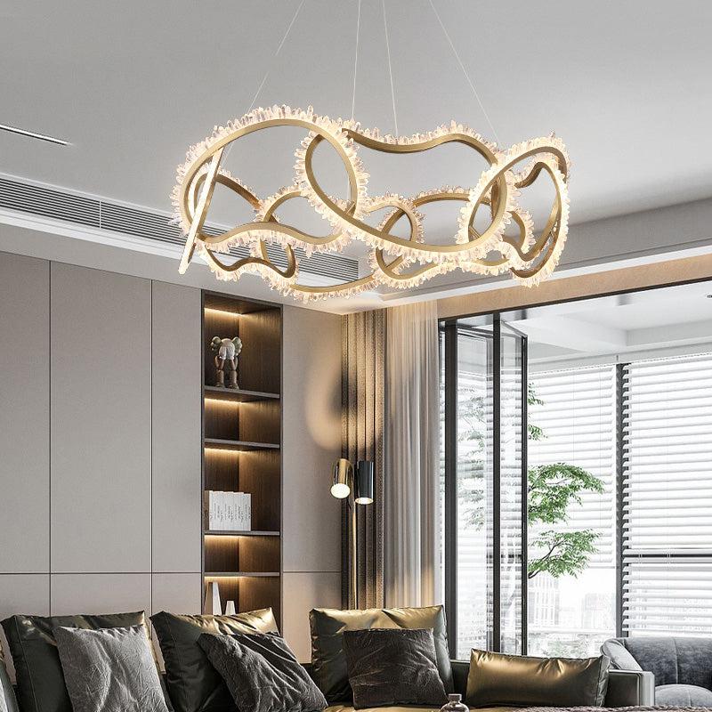 Gina Rock Crystal Multi Ring Chandelier - product detail 2