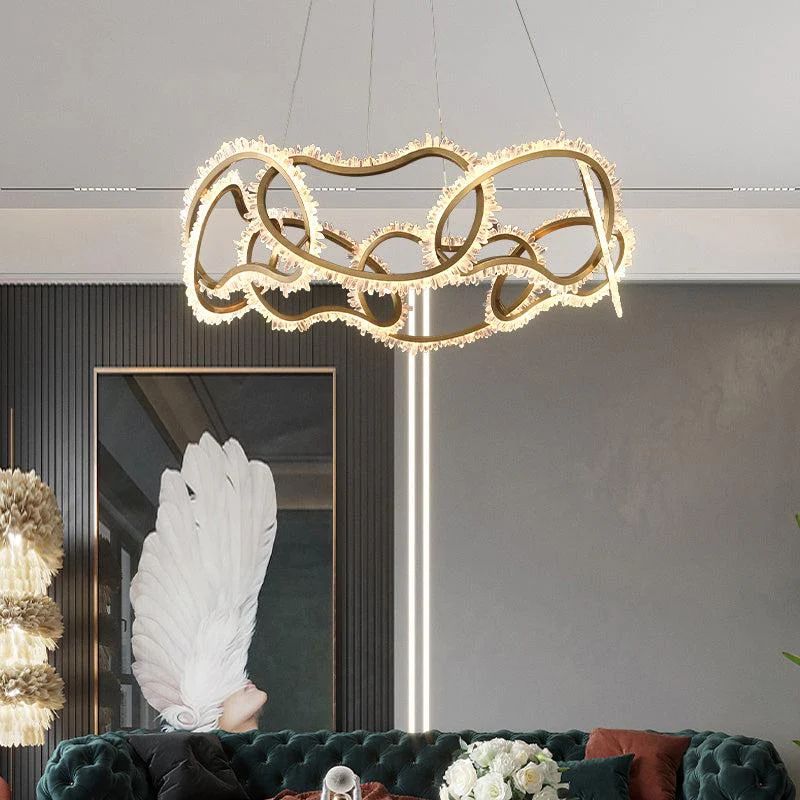 Gina Rock Crystal Multi Ring Chandelier - product detail 3