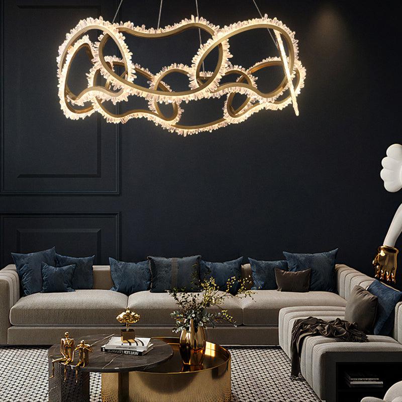 Gina Rock Crystal Multi Ring Chandelier - product detail 4