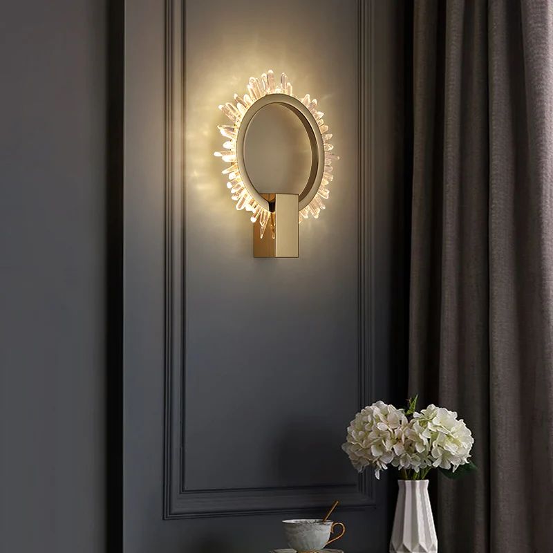 Gina Rock Crystal Ring Wall Sconce - product detail 2