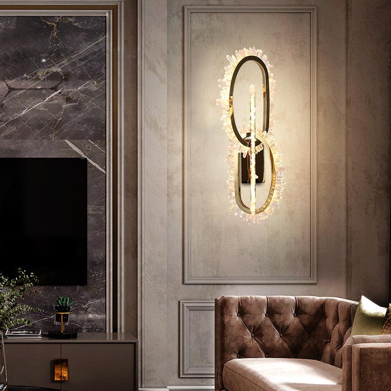 Gina Rock Crystal Unique Modern Wall Sconce - product detail 2