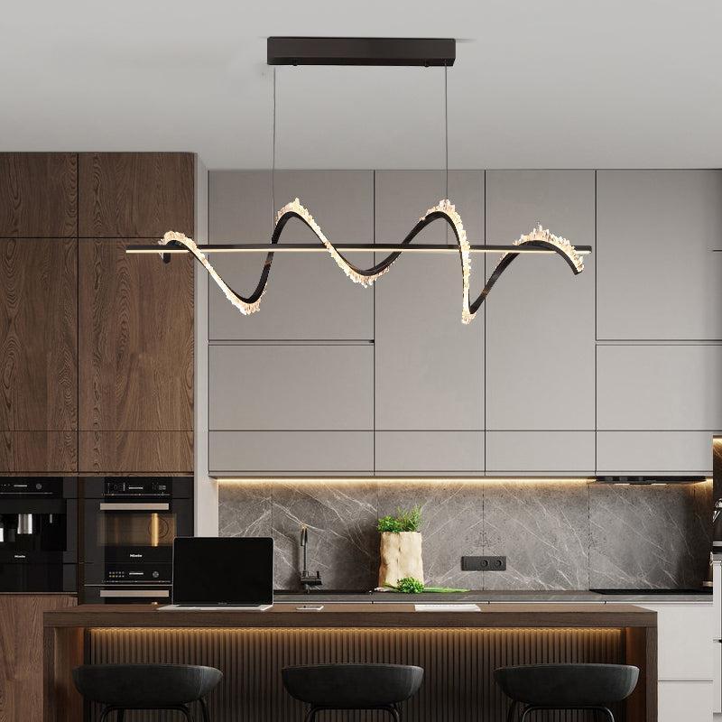 Gina Spiral Rock Crystal Chandelier,Linear Dining Room Chandelier - product detail 4
