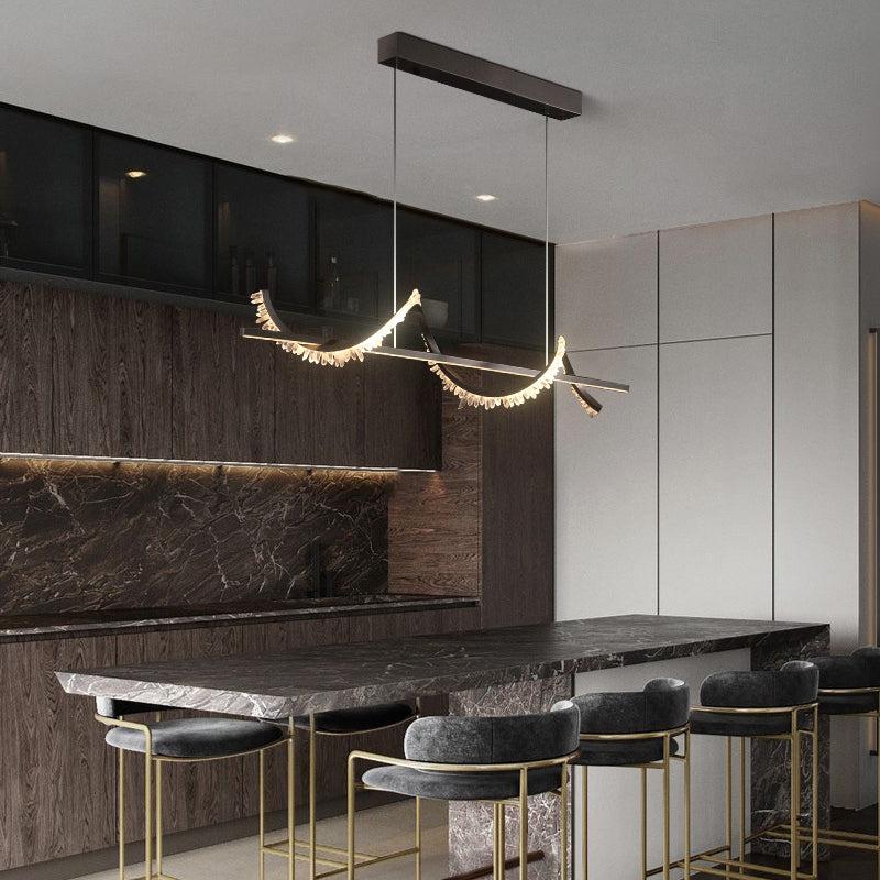 Gina Spiral Rock Crystal Chandelier,Linear Dining Room Chandelier - product detail 2