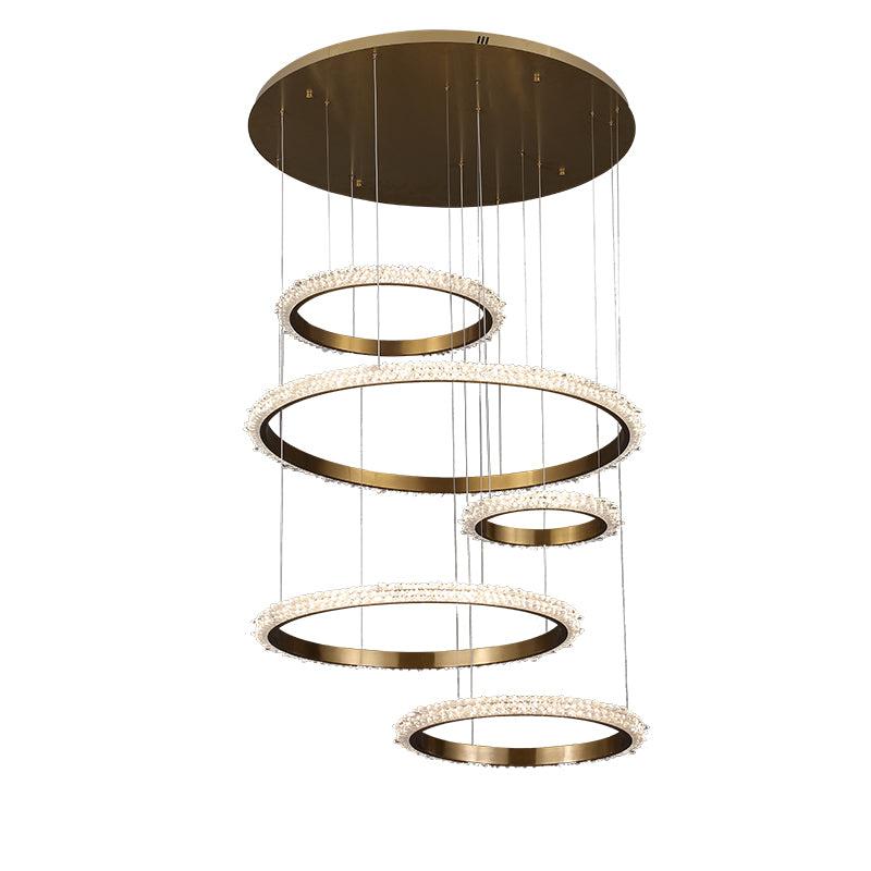Gina Staircase K9 Crystal Ring Chandelier - product detail 5