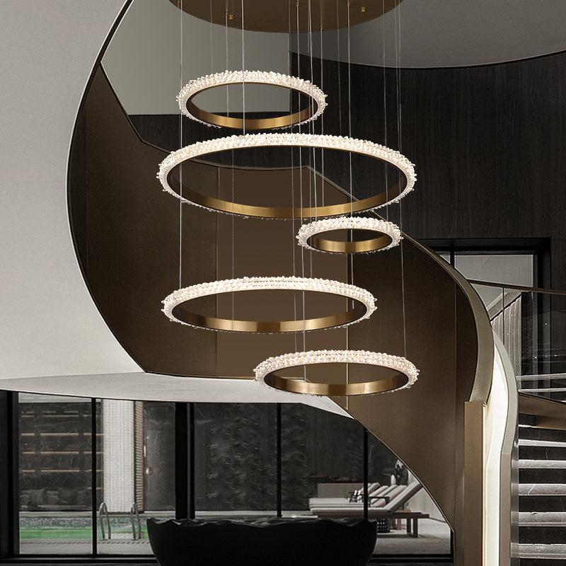 Gina Staircase K9 Crystal Ring Chandelier - product detail 3