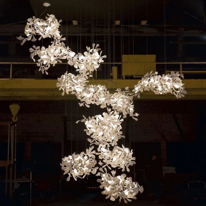 Ceramic Gingko Combination Large Chandelier