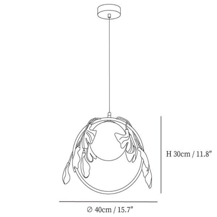 Ceramic Gingko Pendant Lamp - product detail 7