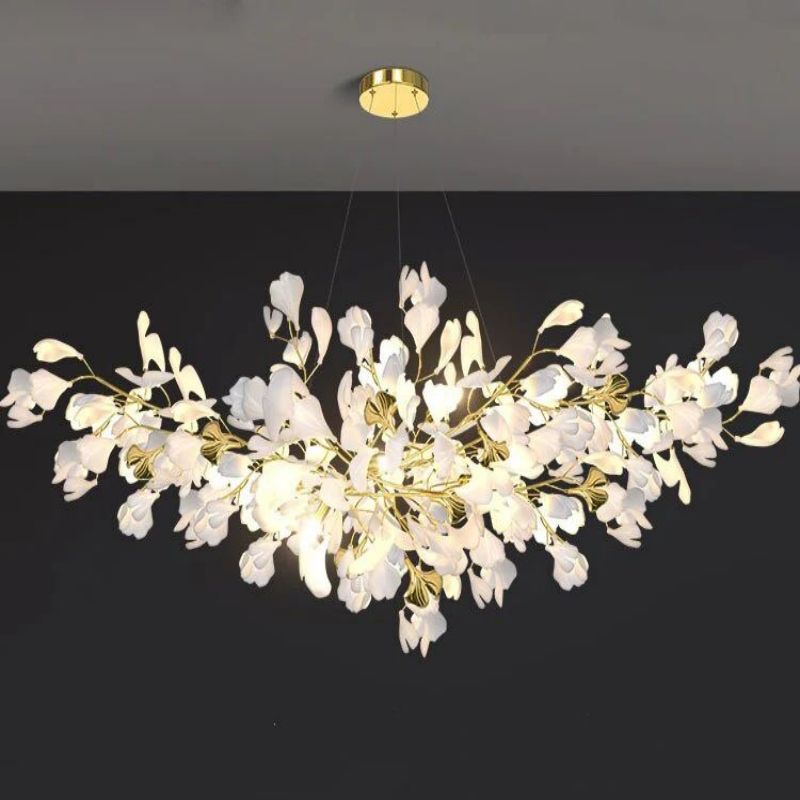 Ceramic Ginkgo Linear Branch Chandelier - product detail 9