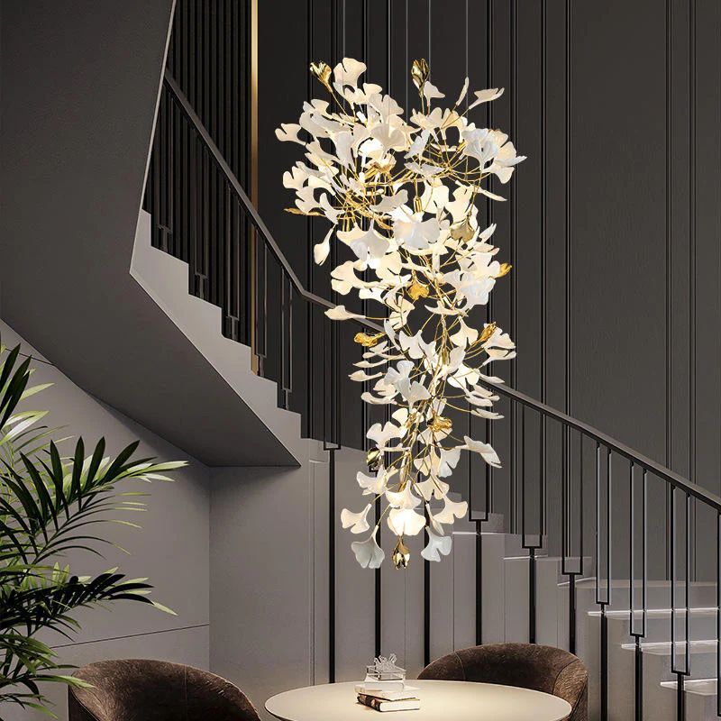 Ceramic Ginkgo Cascading A Branch Chandelier - product detail 2