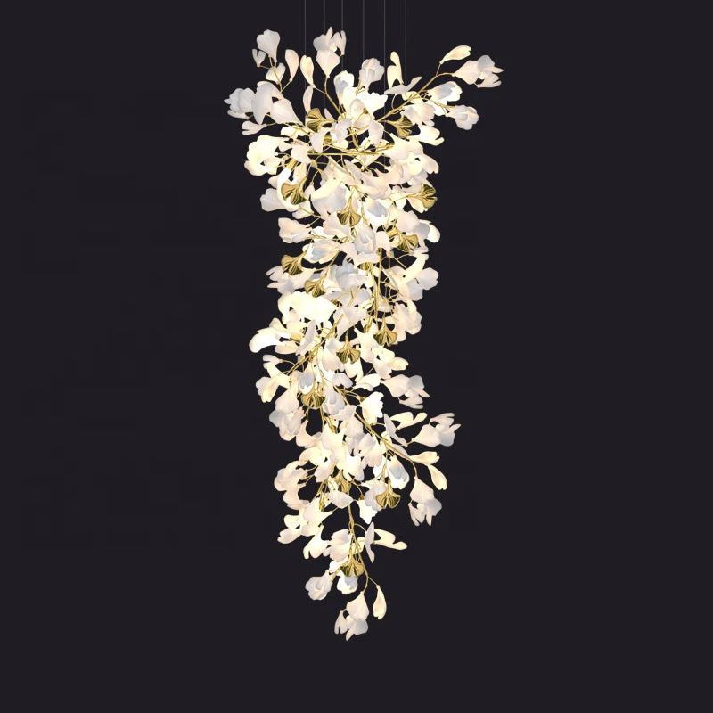 Ceramic Ginkgo Cascading A Branch Chandelier - product detail 4