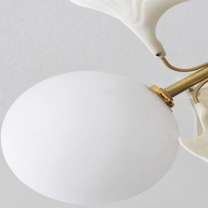 Ceramic Ginkgo Glass Ceiling Lamp