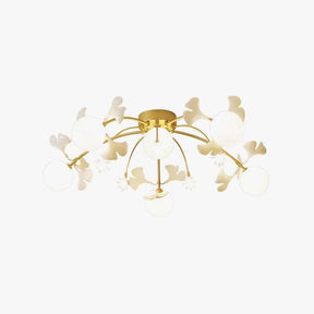 Ceramic Ginkgo Glass Ceiling Lamp