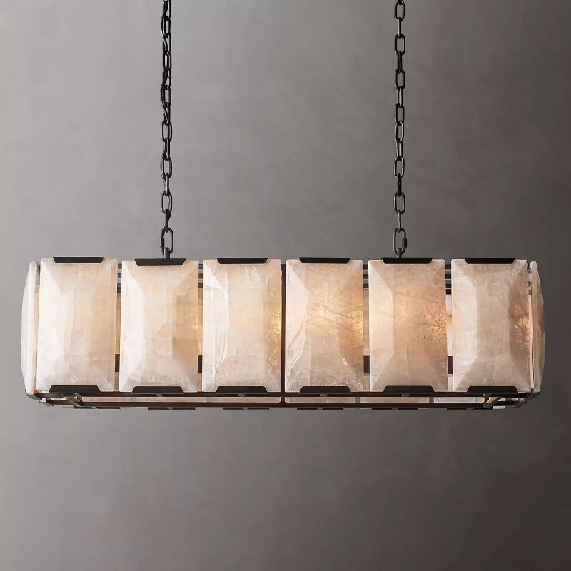 Huxley Calcite Rectangular Chandelier 42"