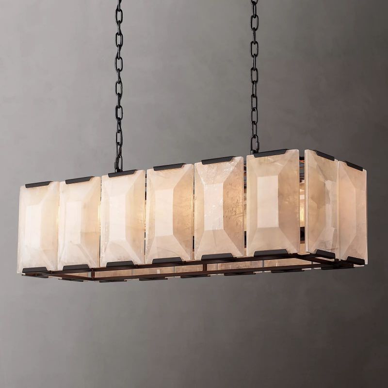 Huxley Calcite Rectangular Chandelier 42"