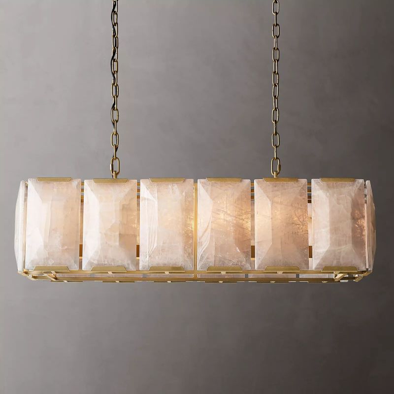 Huxley Calcite Rectangular Chandelier 42"