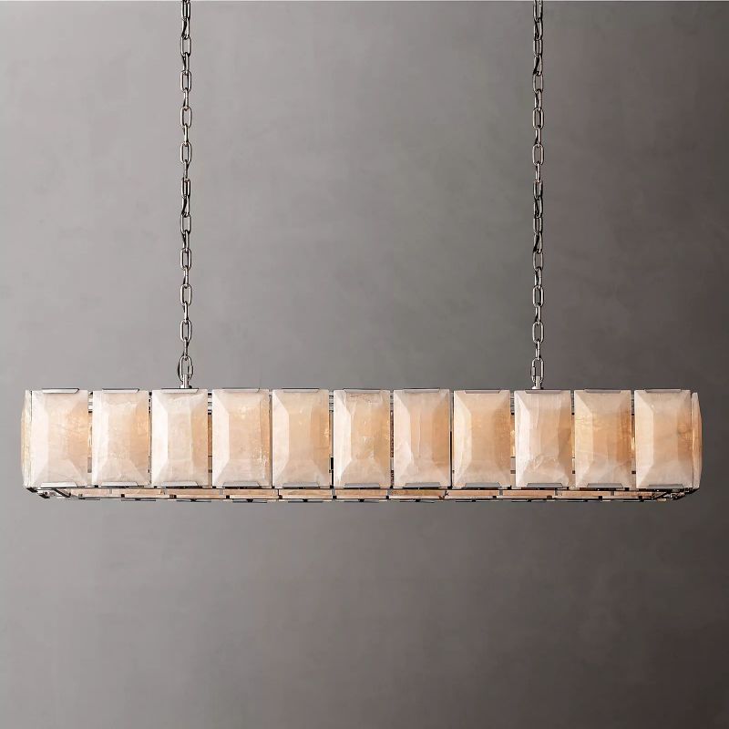 Huxley Calcite Rectangular Chandelier 74"