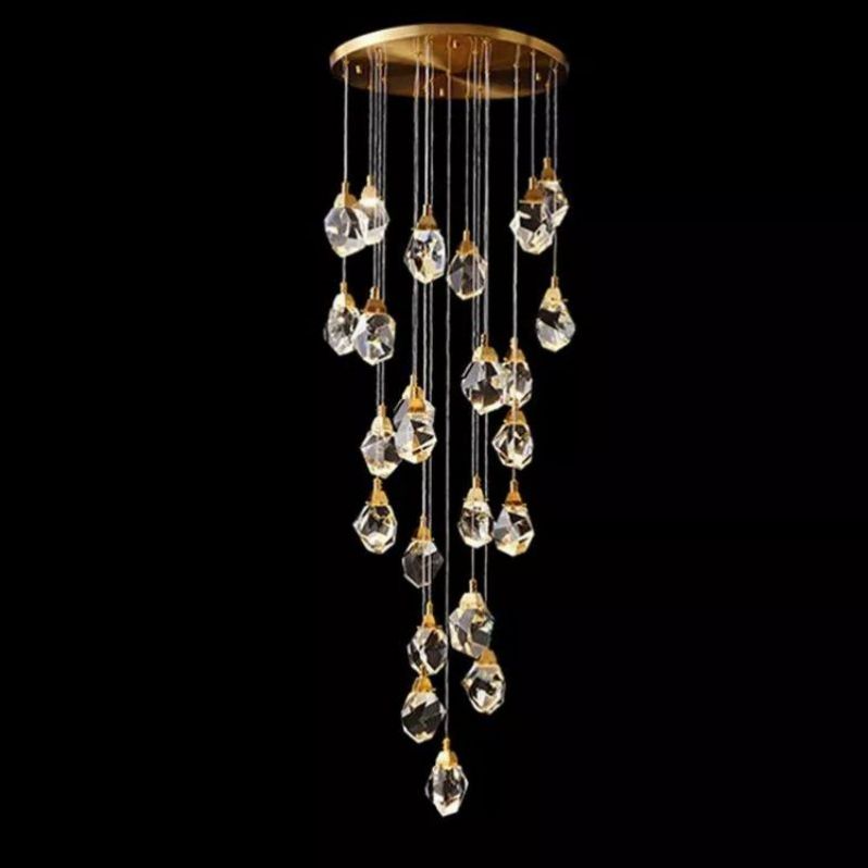 Irene Faceted Crystal Prisms Chandeliers For Staircase - product detail 3
