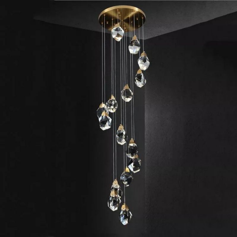 Irene Faceted Crystal Prisms Chandeliers For Staircase - product detail 10