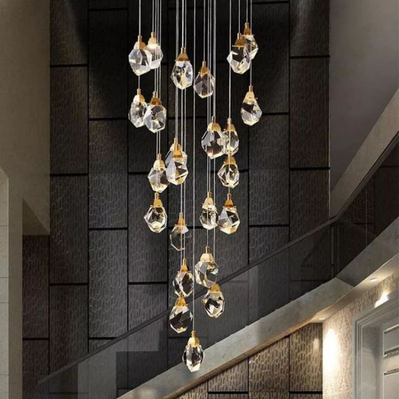 Irene Faceted Crystal Prisms Chandeliers For Staircase - product detail 4