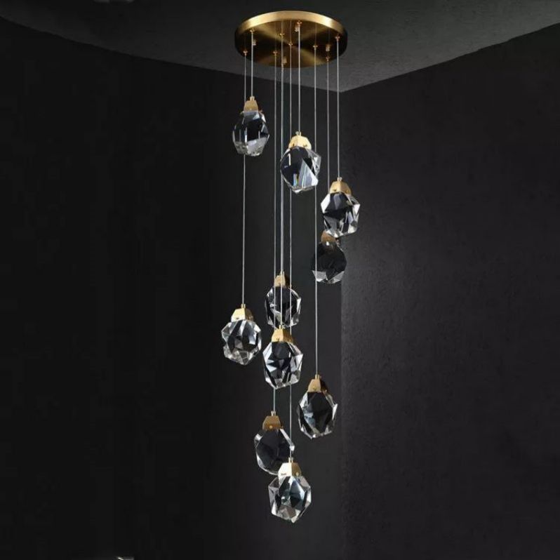 Irene Faceted Crystal Prisms Chandeliers For Staircase - product detail 9