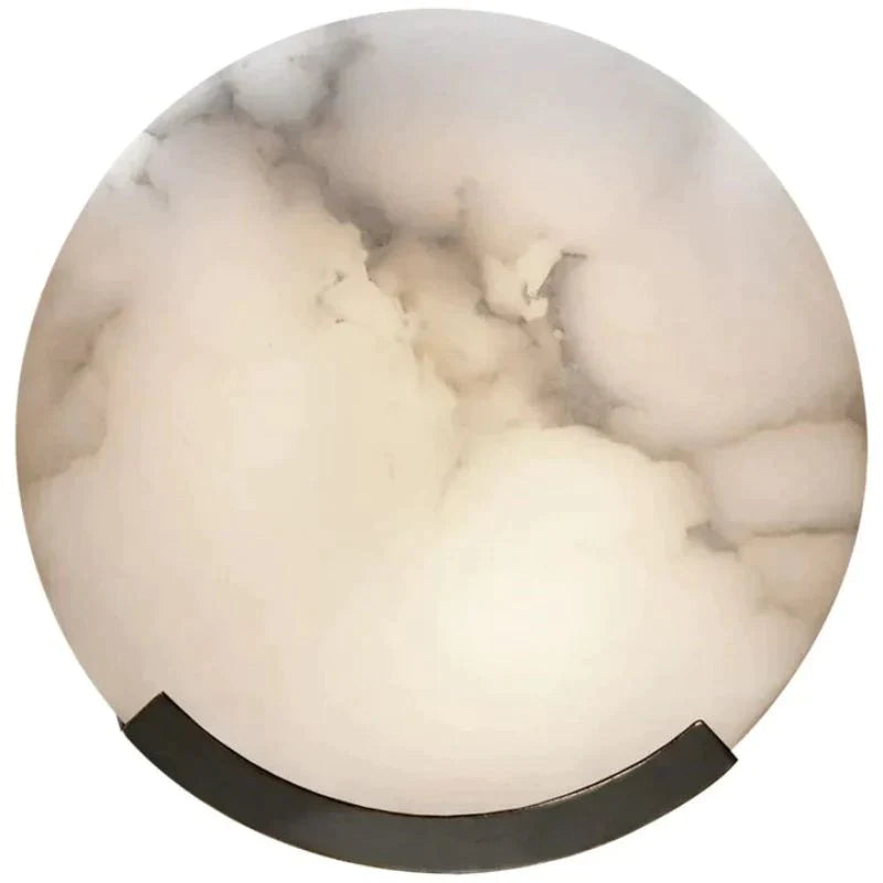 Iris Alabaster Round Plate Sconce,Modern Wall Lamp - product detail 2