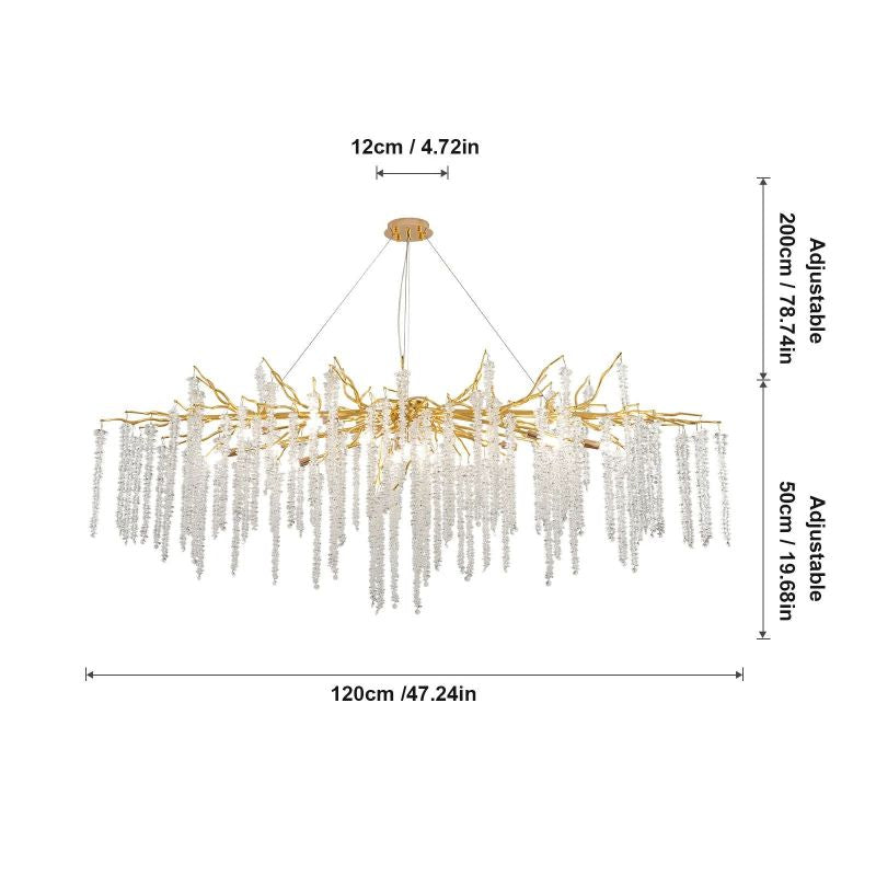 Gold Crystal Branch Pendant Light for Dining Room - LuminexHome