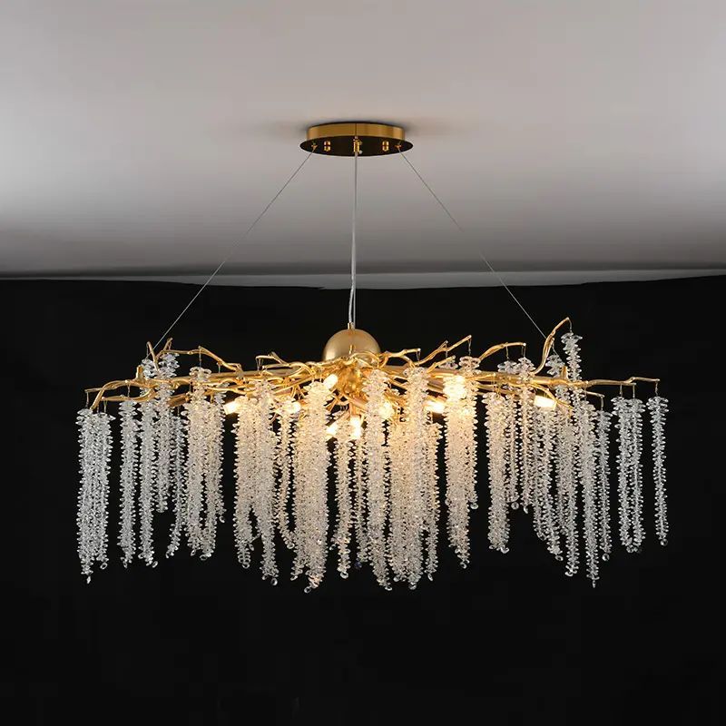 Gold Crystal Branch Pendant Light for Dining Room - LuminexHome