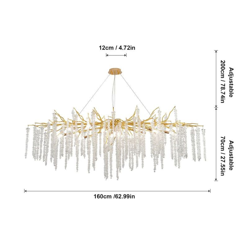 Gold Crystal Branch Pendant Light for Dining Room - LuminexHome