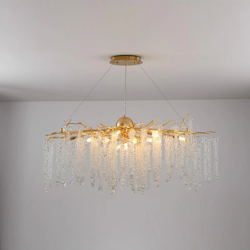 Gold Crystal Branch Pendant Light for Dining Room - LuminexHome