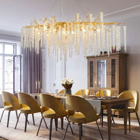 Gold Crystal Branch Pendant Light for Dining Room - LuminexHome