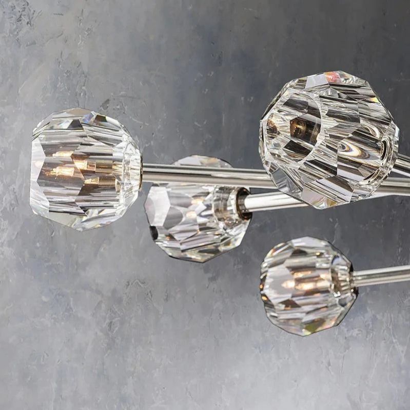 Cristal Glass Oval Chandelier 72"