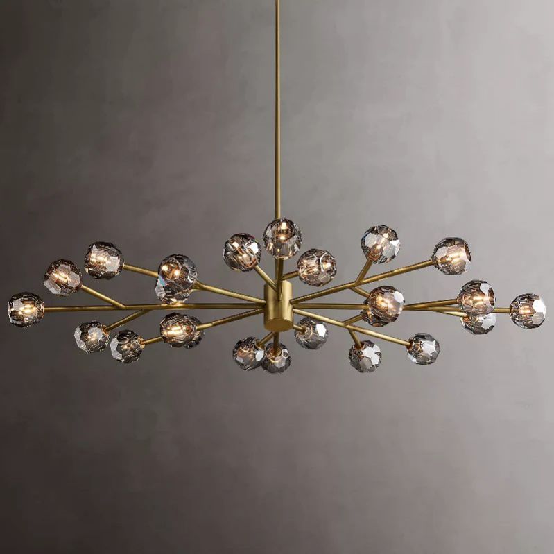 Cristal Glass Oval Chandelier 72"