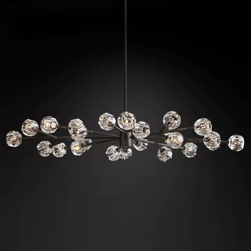 Cristal Glass Oval Chandelier 72"
