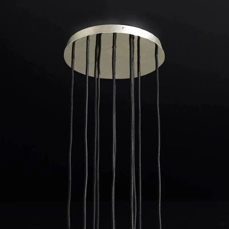 Cristal Glass Round Cluster Chandelier 14"