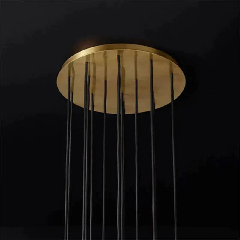 Cristal Glass Round Cluster Chandelier 19"