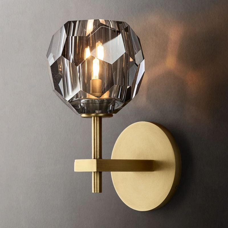 Cristal Smoke Glass Short Wall Sconce