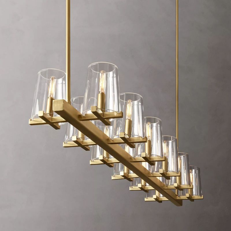 Kuseau Glass Linear Chandelier 60"