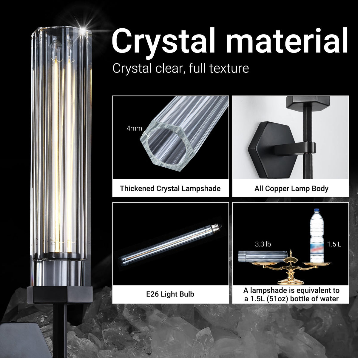 Lambert Polygonal Crystal Series Wall Sconce - product detail 3