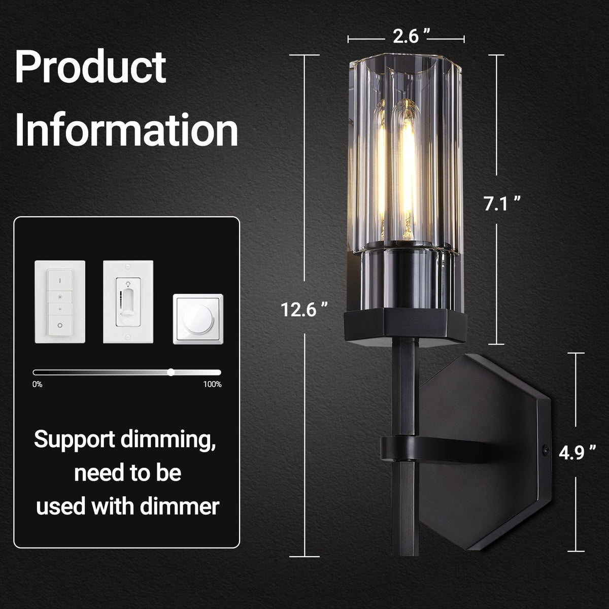 Lambert Polygonal Crystal Series Wall Sconce - product detail 16