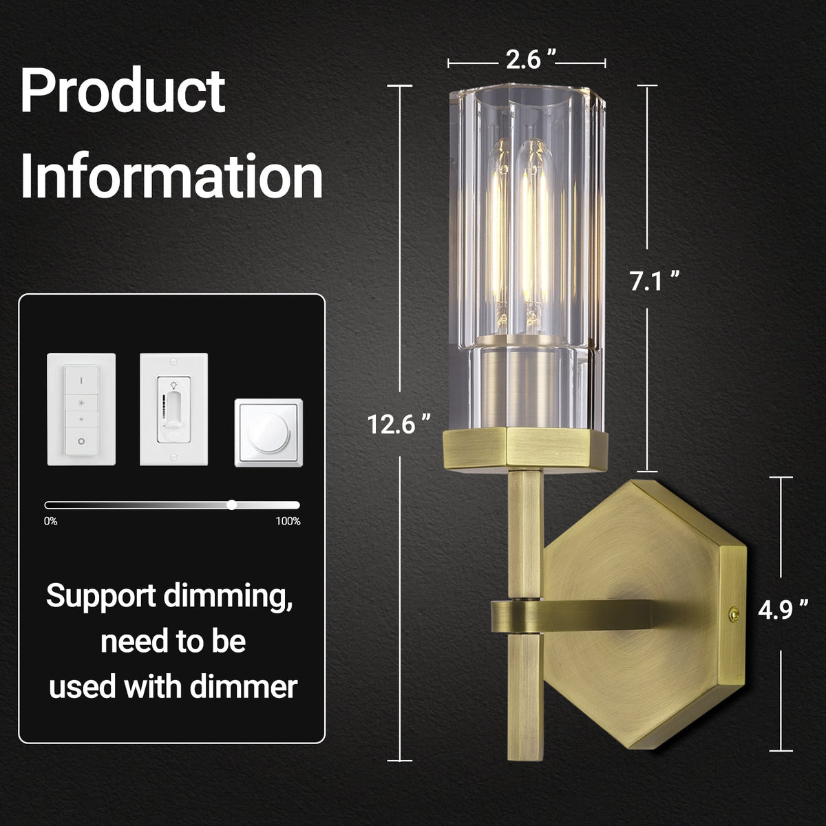 Lambert Polygonal Crystal Series Wall Sconce - product detail 17