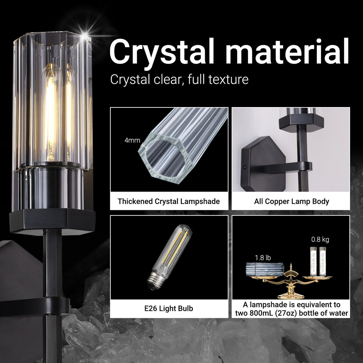 Lambert Polygonal Crystal Series Wall Sconce - product detail 18
