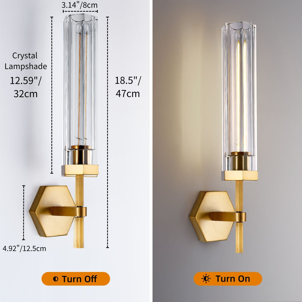 Lambert Polygonal Crystal Series Wall Sconce - product detail 5
