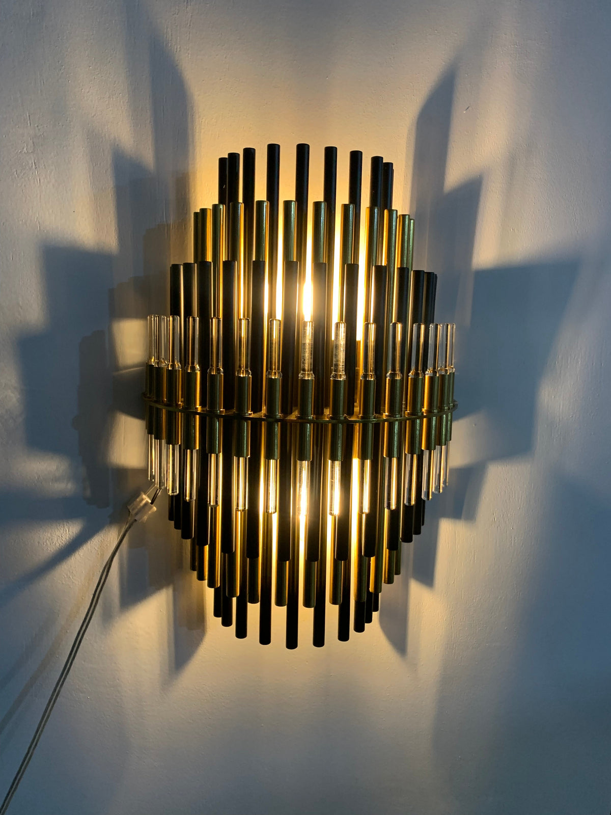 Sturdy Industrial Metal Tubes Wall Sconce